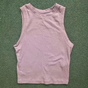 Purple Ribbed Tank Top